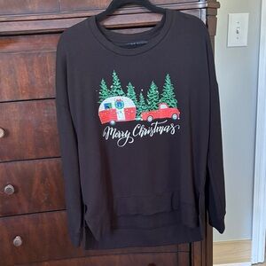 State of Mine Black Christmas Camper Sweatshirt Size L